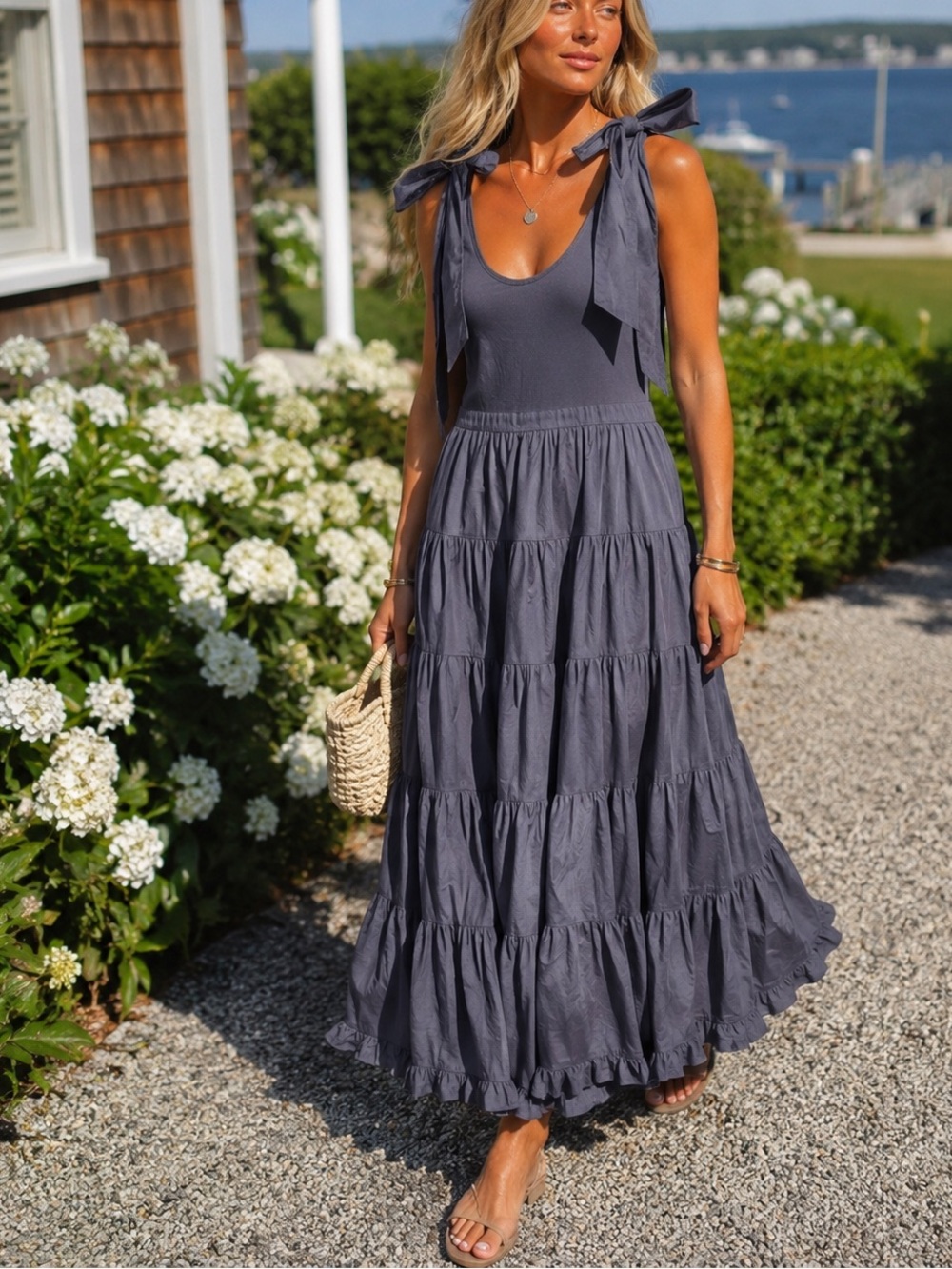 Ulla Johnson Hope Tiered Midi Dress Periscope Blue Medium NWT!